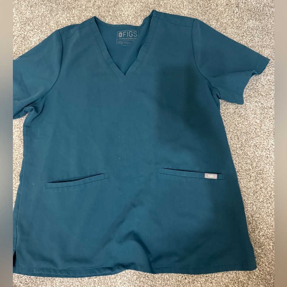 Figs Ocean Blue Scrub Top